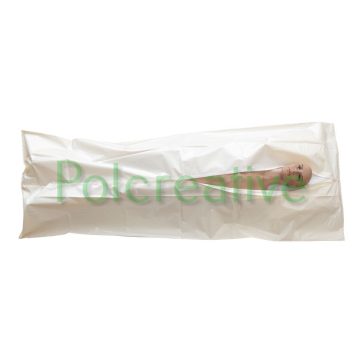 Biodegradable Body bag adult white straight zip 230cm x 90cm 100µm